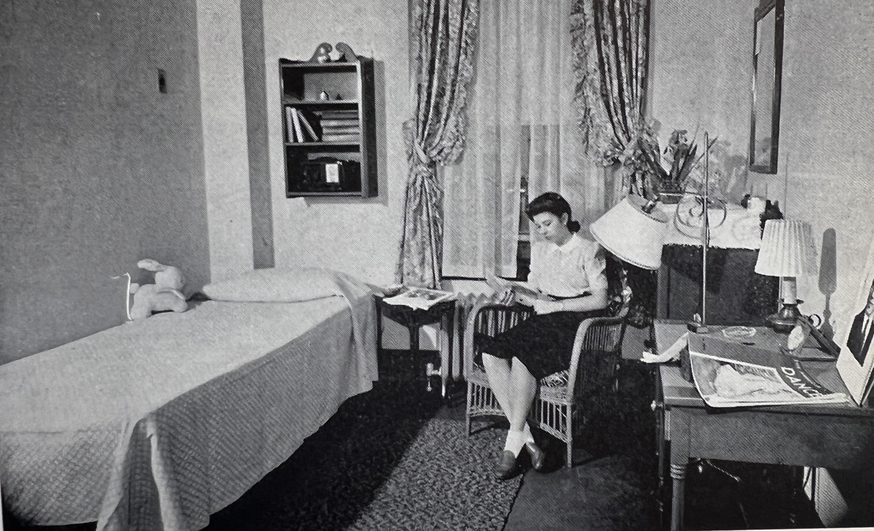 A typical bedroom. Photo circa 1941.