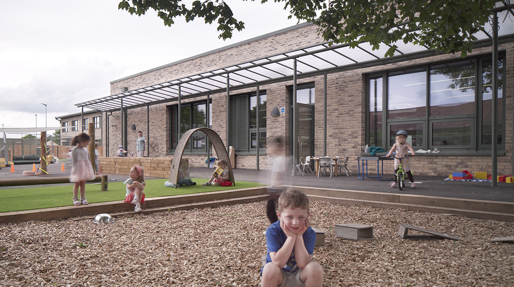 A playground at Scotland's first Passive House primary school, Riverside Primary in Perth. The school was completed in June 2023. Images courtesy of Architype.