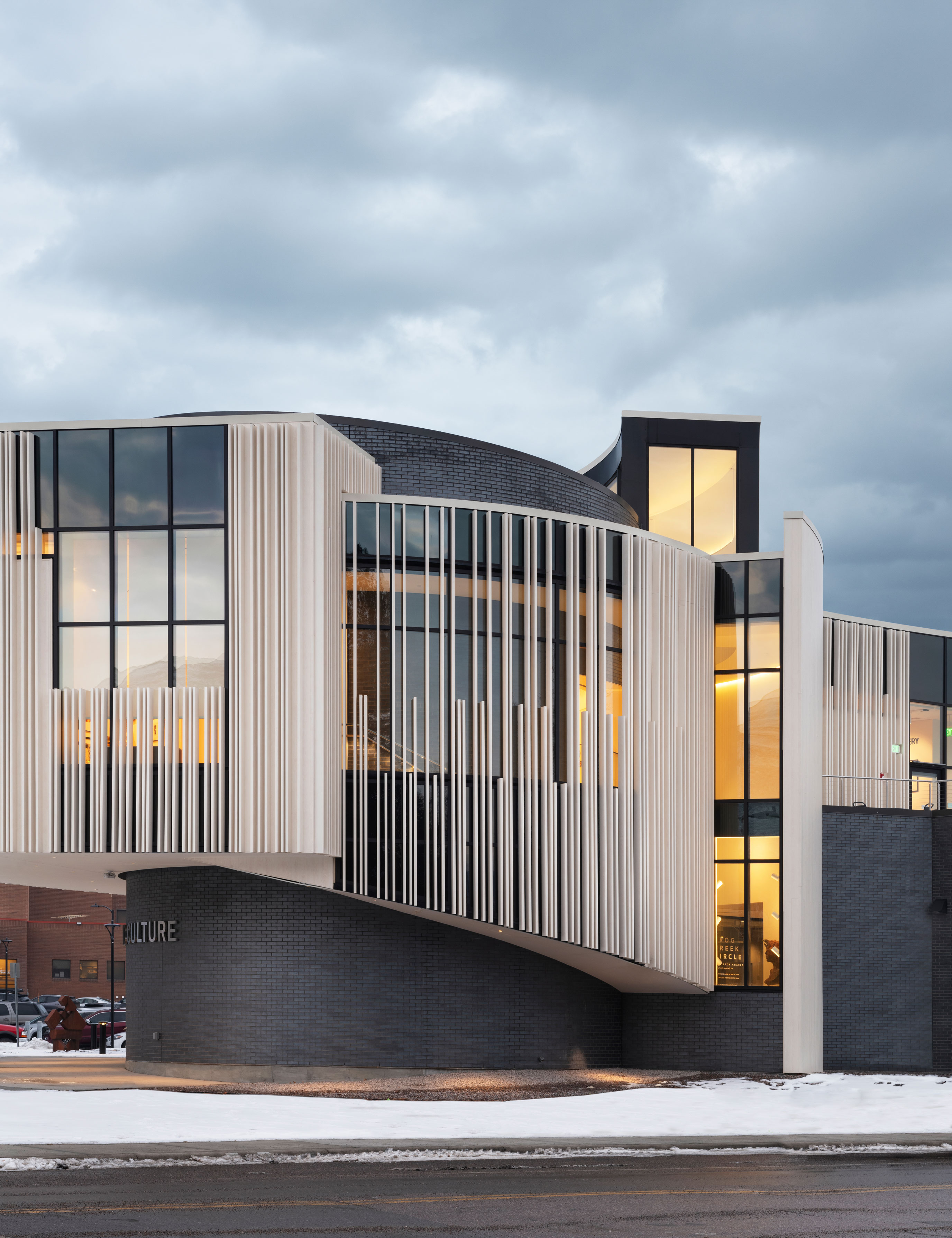 Longboard's cladding system provides texture to the facade of the Montana Museum of Art and Culture in Missoula.