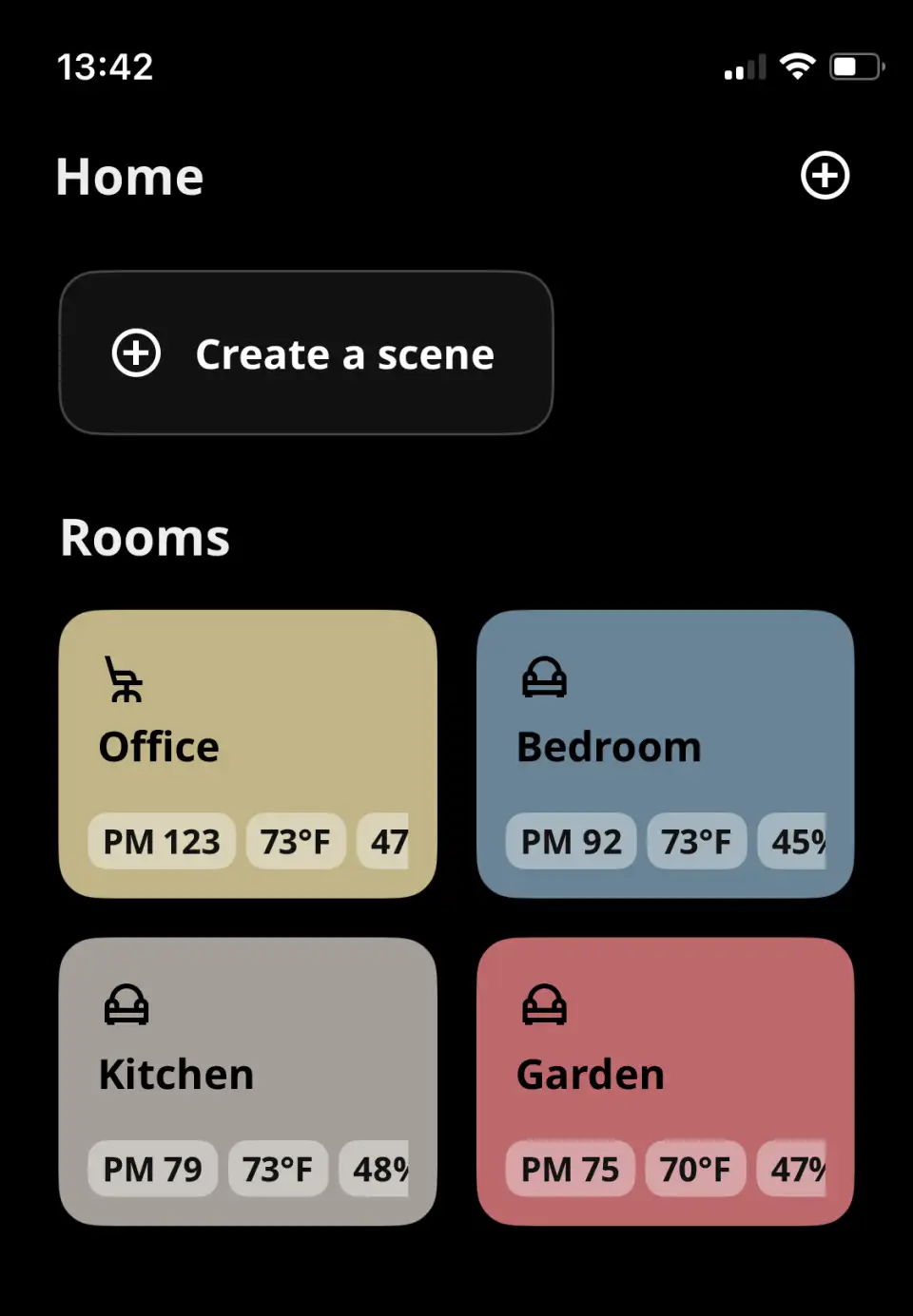 A screenshot of Dickerson's home monitoring system at 1:42 pm on Wednesday.