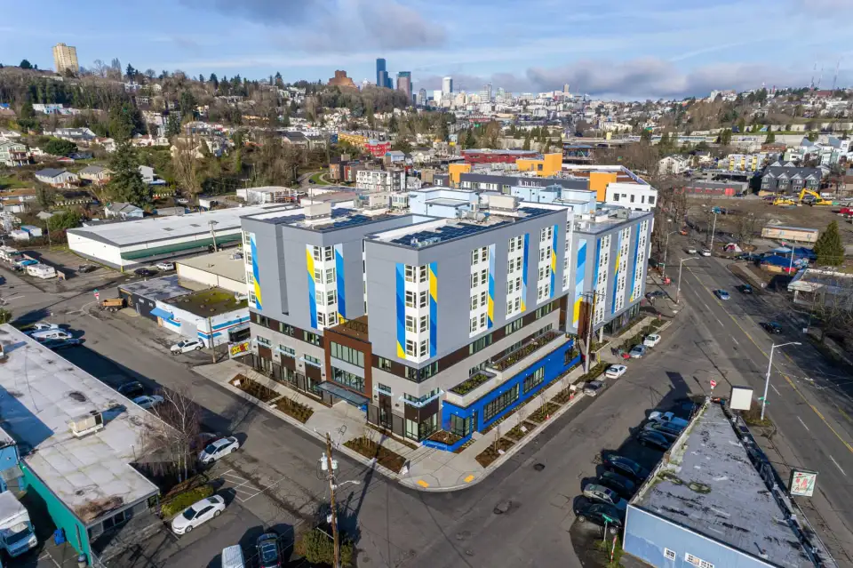 The six-story Hobson Place in Seattle building offers 177 apartments and achieved Passive House certification.