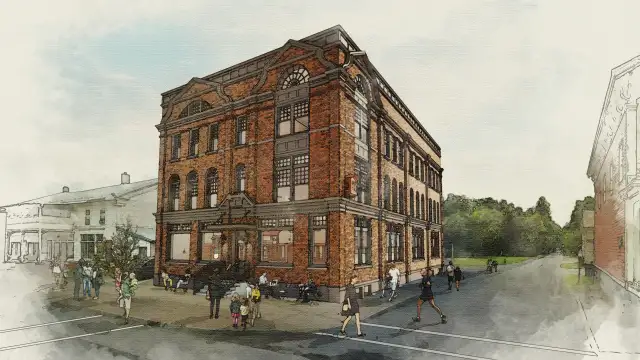 bank lofts rendering watercolor 2024 08 19 light vintage