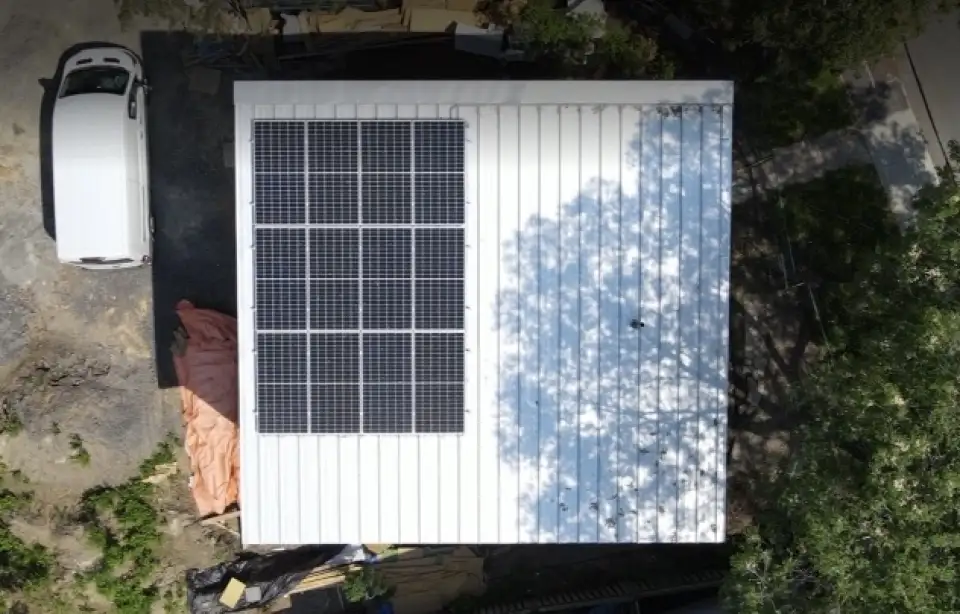 The view of the PV array from above.