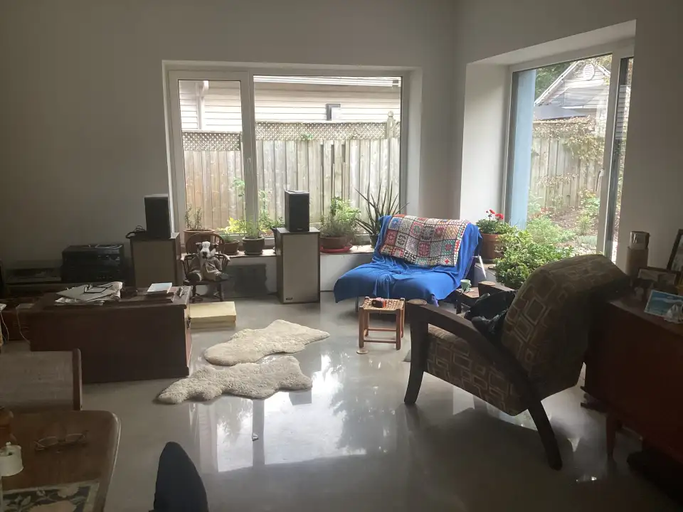 The living room on the ground floor.