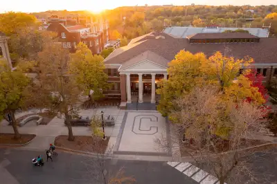 Many of the older buildings on Carleton's campus are characterized by a Collegiate Gothic architecture style.