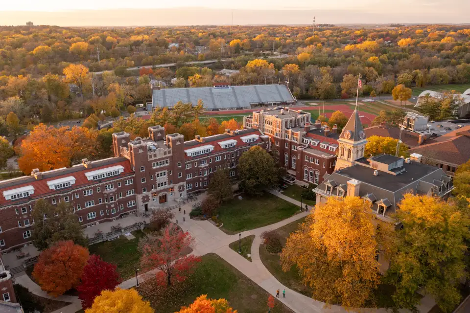 Aerial photography of Carleton College's campus. All photography courtesy of Carleton College