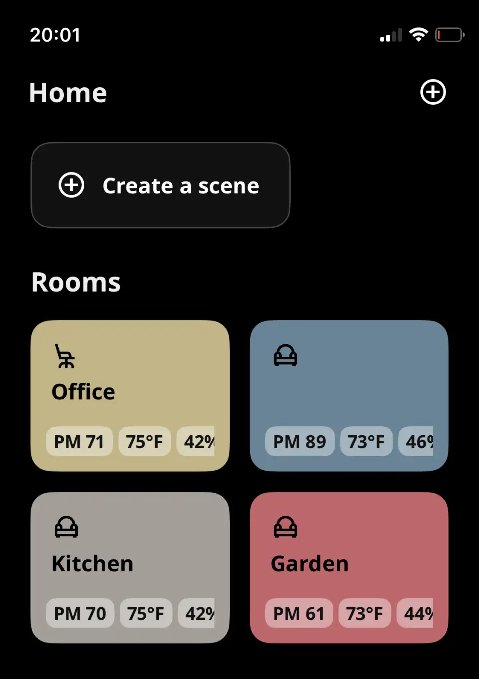 A screenshot of Dickerson's home monitoring system at 8 pm on Tuesday.